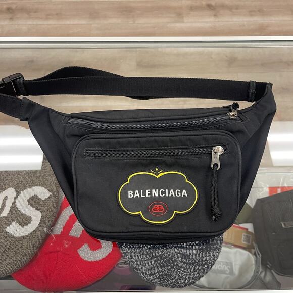 BALENCIAGA Fruit Logo Nylon Belt Bag Fanny Pack Designer - Picture 1 of 4